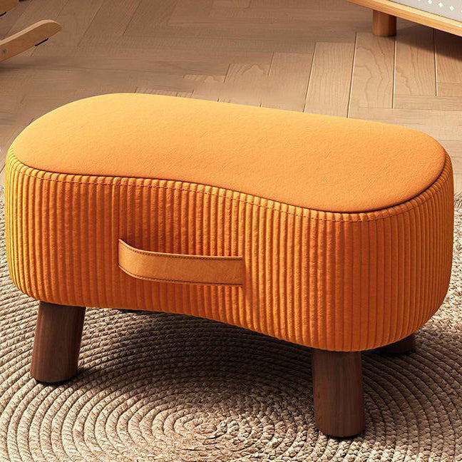 Nordic Portable Flannelette Footstool Solid Wood Backless Armless-Furniture > Side Tables-casanuva-Orange-Brown-casanuva
