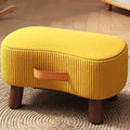 Nordic Portable Flannelette Footstool Solid Wood Backless Armless-Furniture > Side Tables-casanuva-Yellow-casanuva