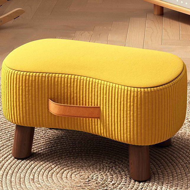 Nordic Portable Flannelette Footstool Solid Wood Backless Armless-Furniture > Side Tables-casanuva-Yellow-casanuva