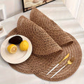 Nordic Round Woven Placemats Set of 4 Boho Table Mats for Dining and Events-Kitchen & Dining > Placemats-casanuva-casanuva