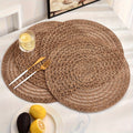 Nordic Round Woven Placemats Set of 4 Boho Table Mats for Dining and Events-Kitchen & Dining > Placemats-casanuva-casanuva