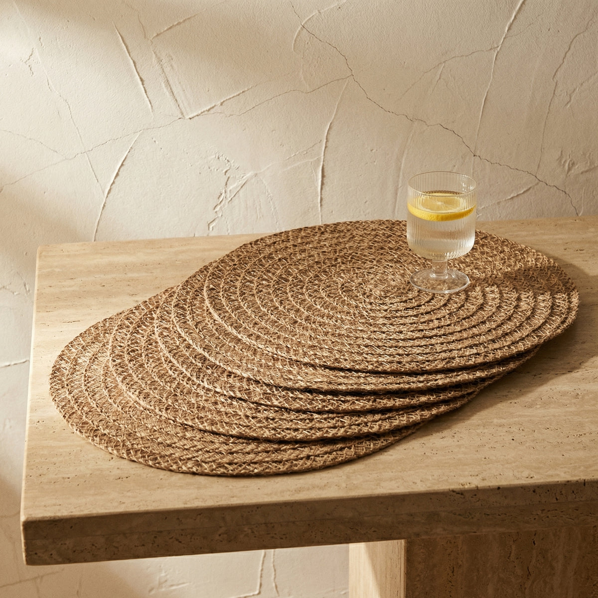 Nordic Round Woven Placemats Set of 4 Boho Table Mats for Dining and Events-Kitchen & Dining > Placemats-casanuva-casanuva