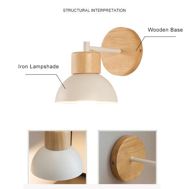 Nordic Wood and Metal Wall Sconce Lamp-Lighting > Wall Lights-casanuva-casanuva