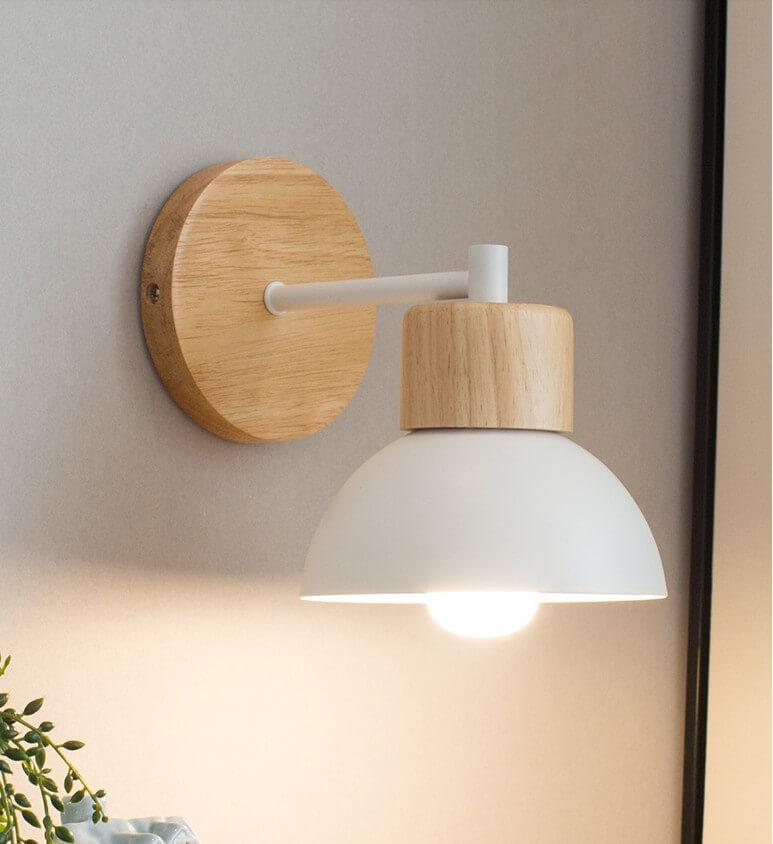 Nordic Wood and Metal Wall Sconce Lamp-Lighting > Wall Lights-casanuva-White-110V-120V-casanuva