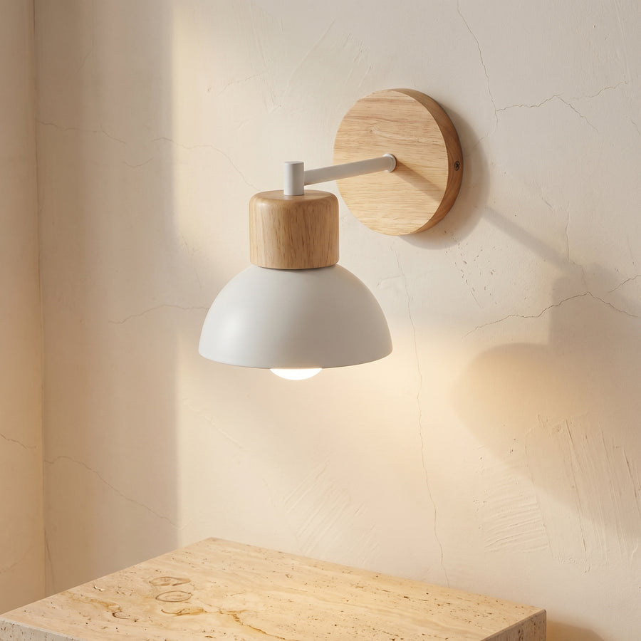 Nordic Wood and Metal Wall Sconce Lamp-Lighting > Wall Lights-casanuva-casanuva