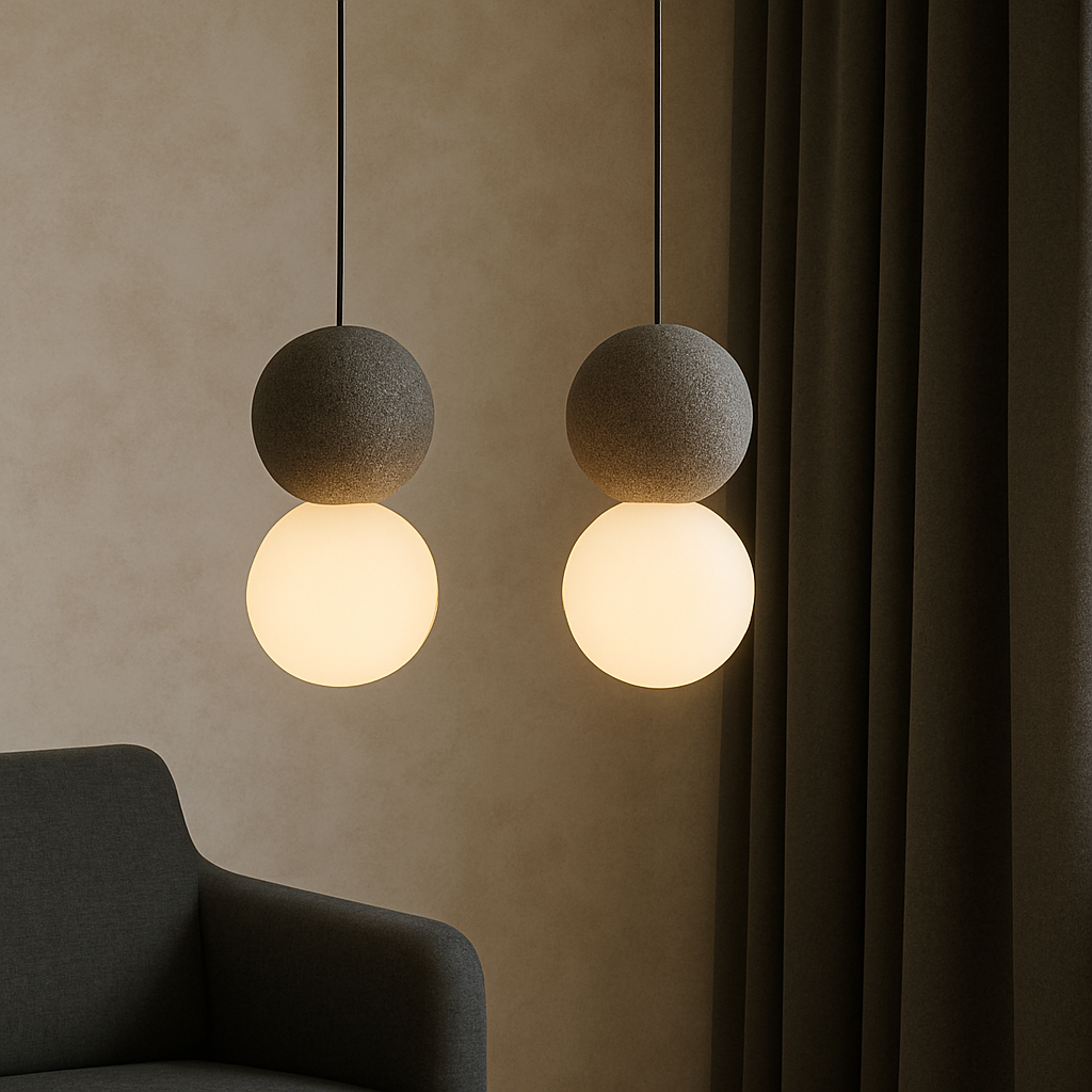 Obsidian Stone Pendant Light Minimalist Design-Lighting > Pendant Lights-casanuva-casanuva