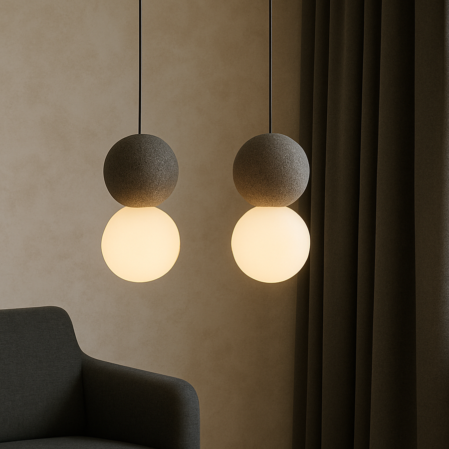Obsidian Stone Pendant Light Minimalist Design-Lighting > Pendant Lights-casanuva-casanuva