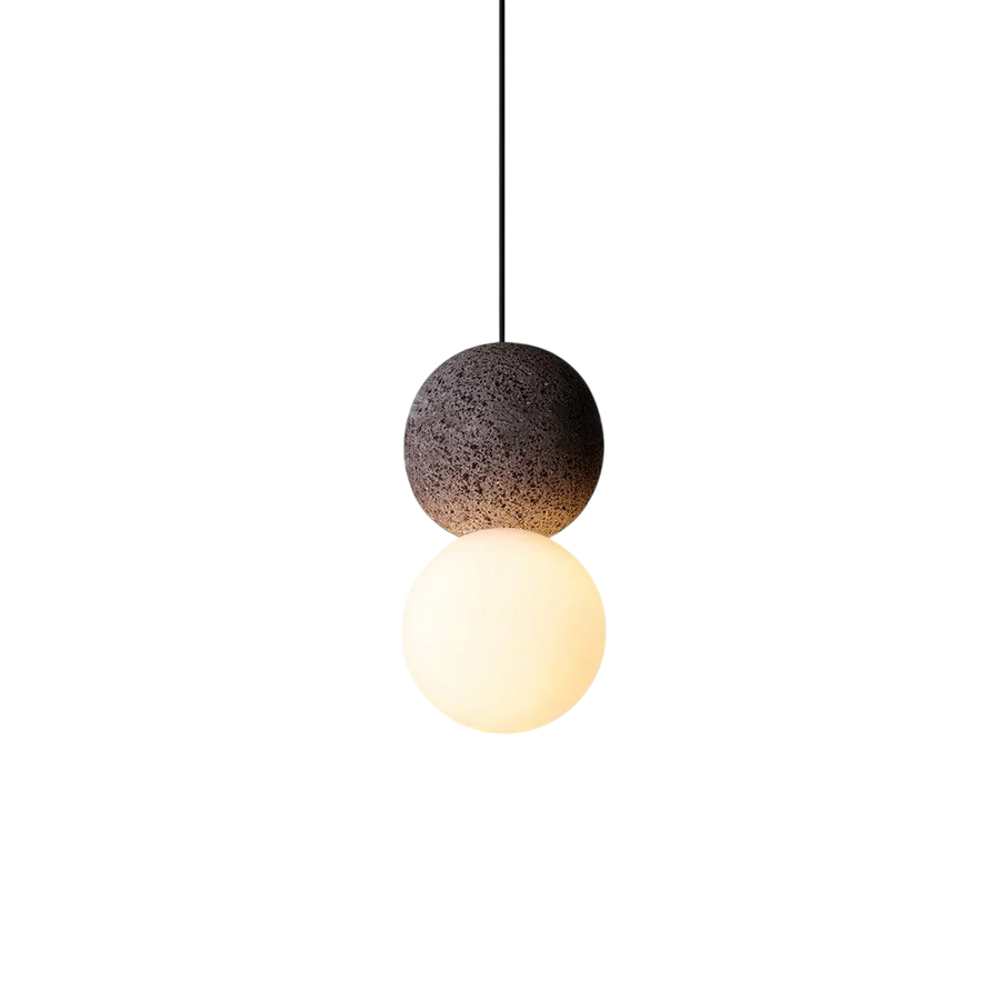 Obsidian Stone Pendant Light Minimalist Design-Lighting > Pendant Lights-casanuva-casanuva