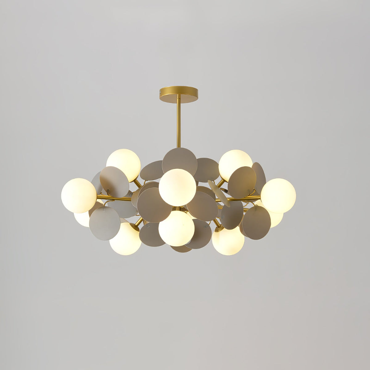 Off White Tree Chandelier Light Fixture-Lighting > Chandeliers & Pendant Lights-casanuva-12 heads 75cmx30cm-Gold & Grey-casanuva