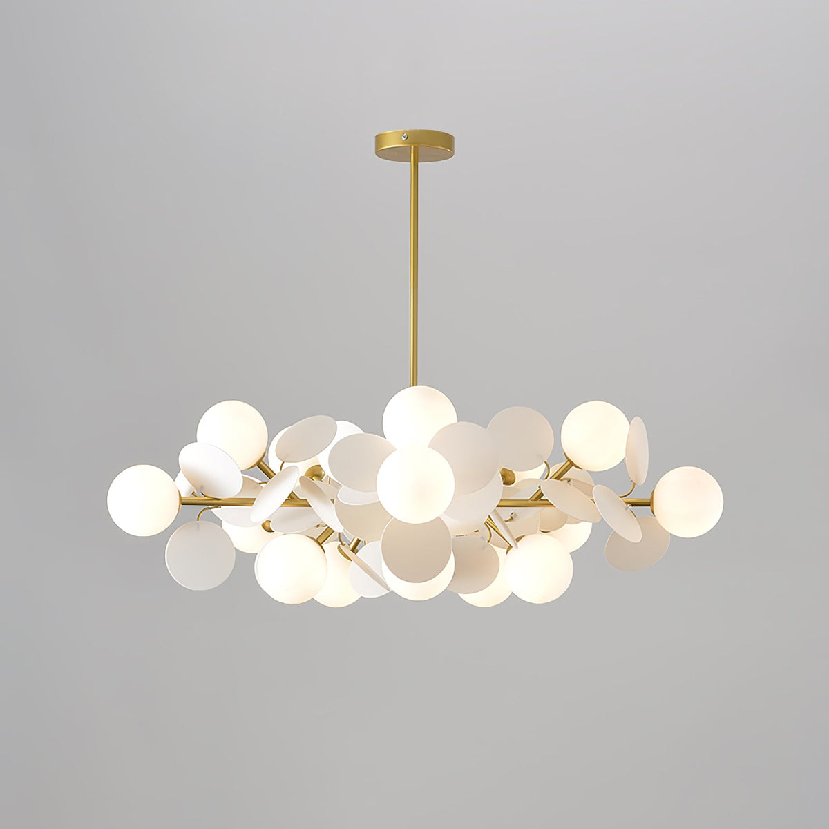 Off White Tree Chandelier Light Fixture-Lighting > Chandeliers & Pendant Lights-casanuva-15 heads 90cmx30cm-Gold & White-casanuva