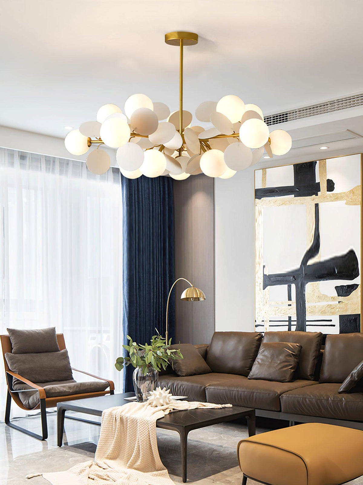 Off White Tree Chandelier Light Fixture-Lighting > Chandeliers & Pendant Lights-casanuva-casanuva