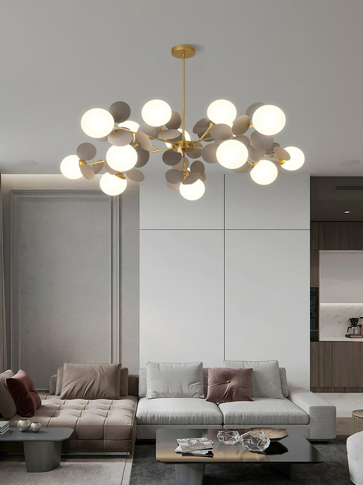 Off White Tree Chandelier Light Fixture-Lighting > Chandeliers & Pendant Lights-casanuva-casanuva