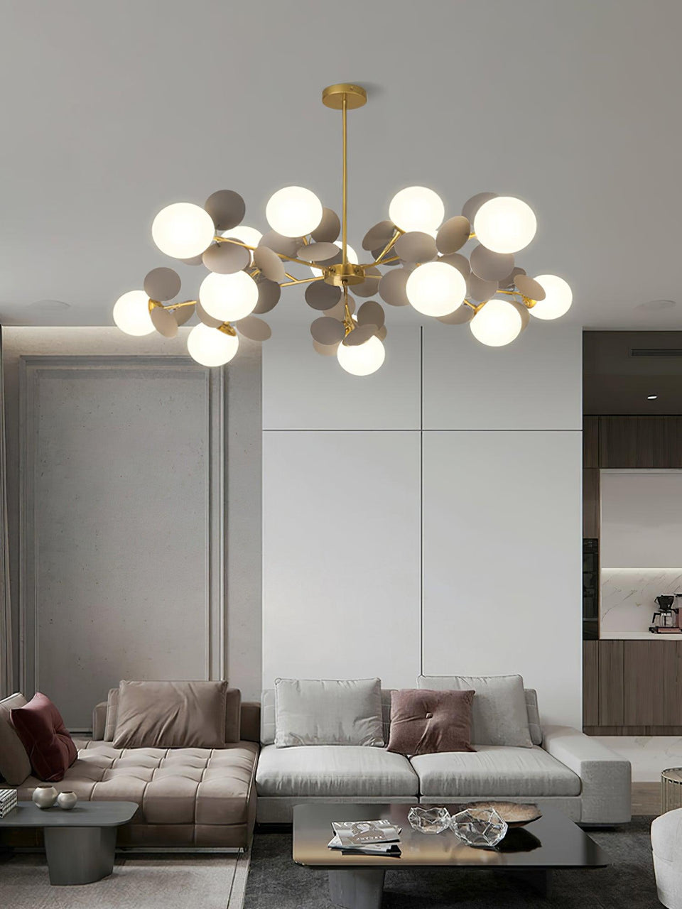 Off White Tree Chandelier Light Fixture-Lighting > Chandeliers & Pendant Lights-casanuva-casanuva
