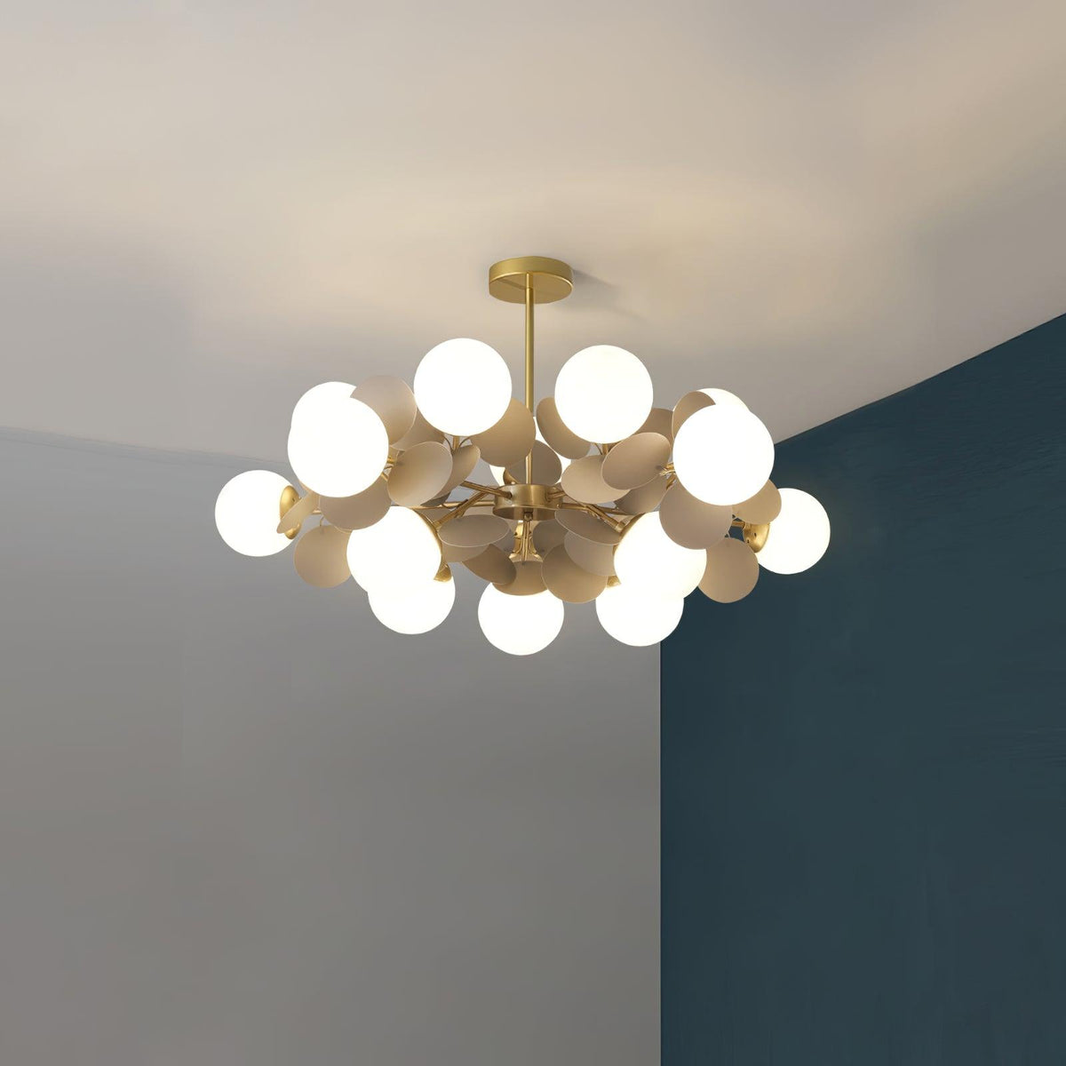 Off White Tree Chandelier Light Fixture-Lighting > Chandeliers & Pendant Lights-casanuva-casanuva