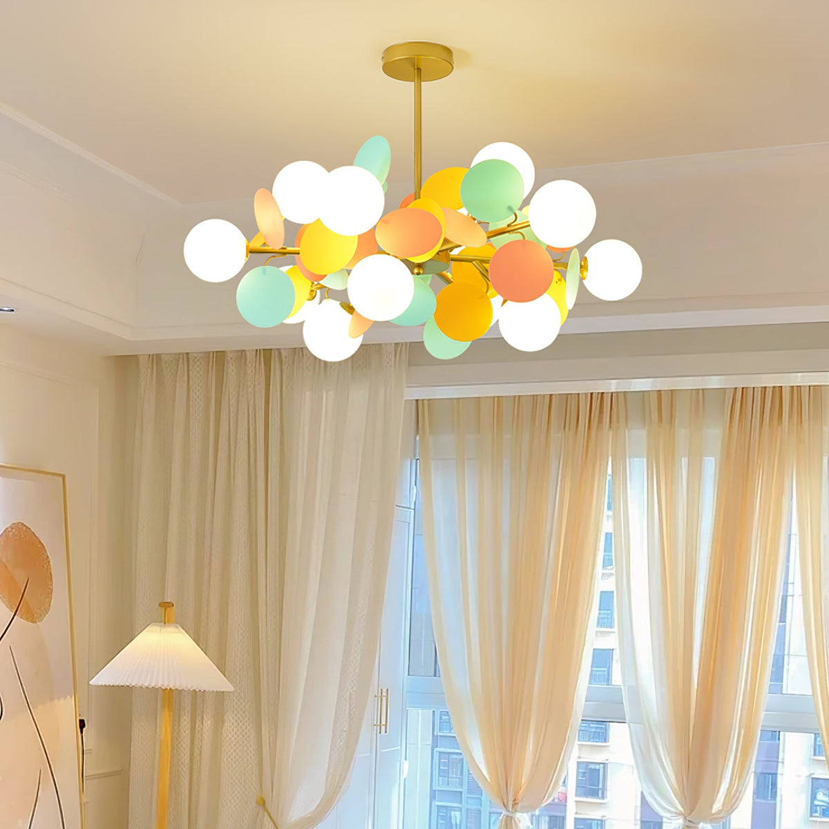 Off White Tree Chandelier Light Fixture-Lighting > Chandeliers & Pendant Lights-casanuva-casanuva