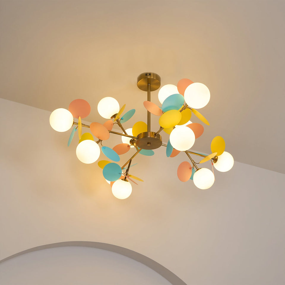 Off White Tree Chandelier Light Fixture-Lighting > Chandeliers & Pendant Lights-casanuva-casanuva