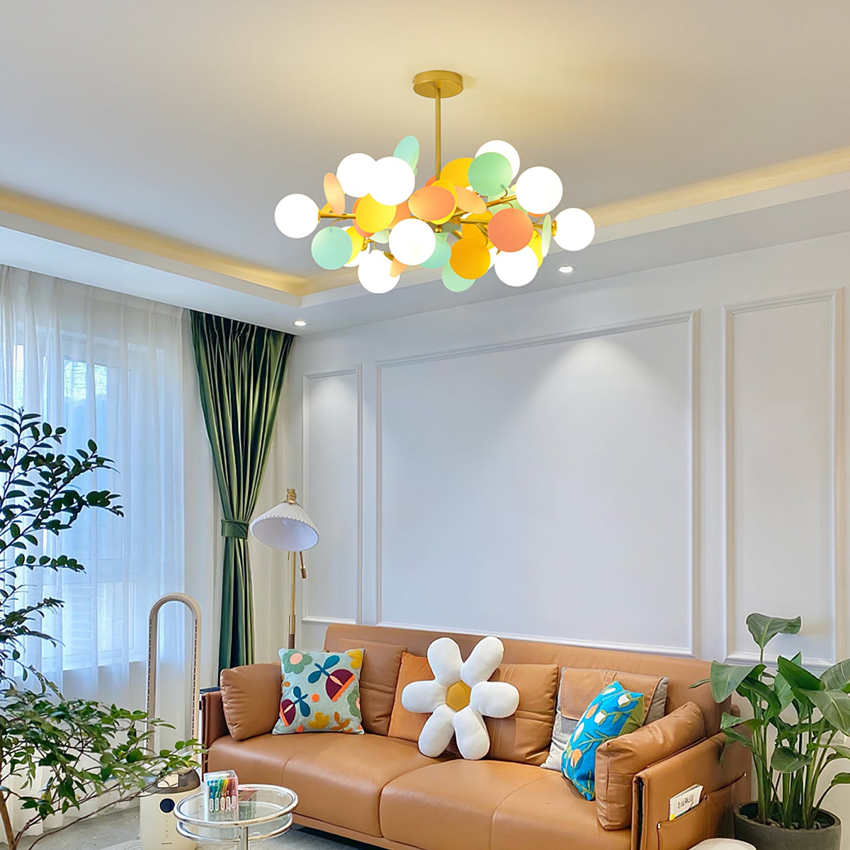 Off White Tree Chandelier Light Fixture-Lighting > Chandeliers & Pendant Lights-casanuva-casanuva