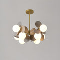 Off White Tree Chandelier Light Fixture-Lighting > Chandeliers & Pendant Lights-casanuva-8 heads 23.6" x H 11.8"-Gold & Grey-casanuva