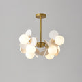 Off White Tree Chandelier Light Fixture-Lighting > Chandeliers & Pendant Lights-casanuva-8 heads 23.6" x H 11.8"-Gold & White-casanuva