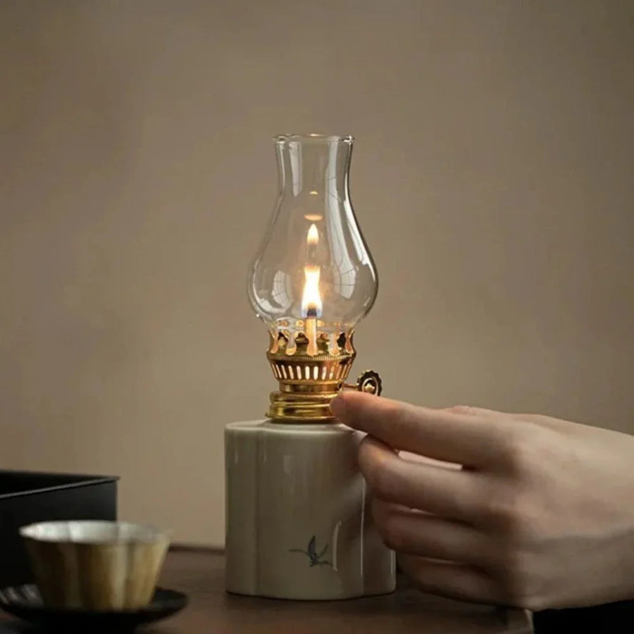 Oil Lantern with Adjustable Flame and Durable Design-Home Decor > Decorative Accessories-casanuva-casanuva