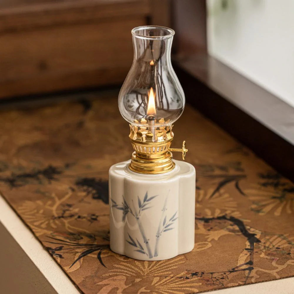 Oil Lantern with Adjustable Flame and Durable Design-Home Decor > Decorative Accessories-casanuva-Bamboo Serenity-Classic-casanuva