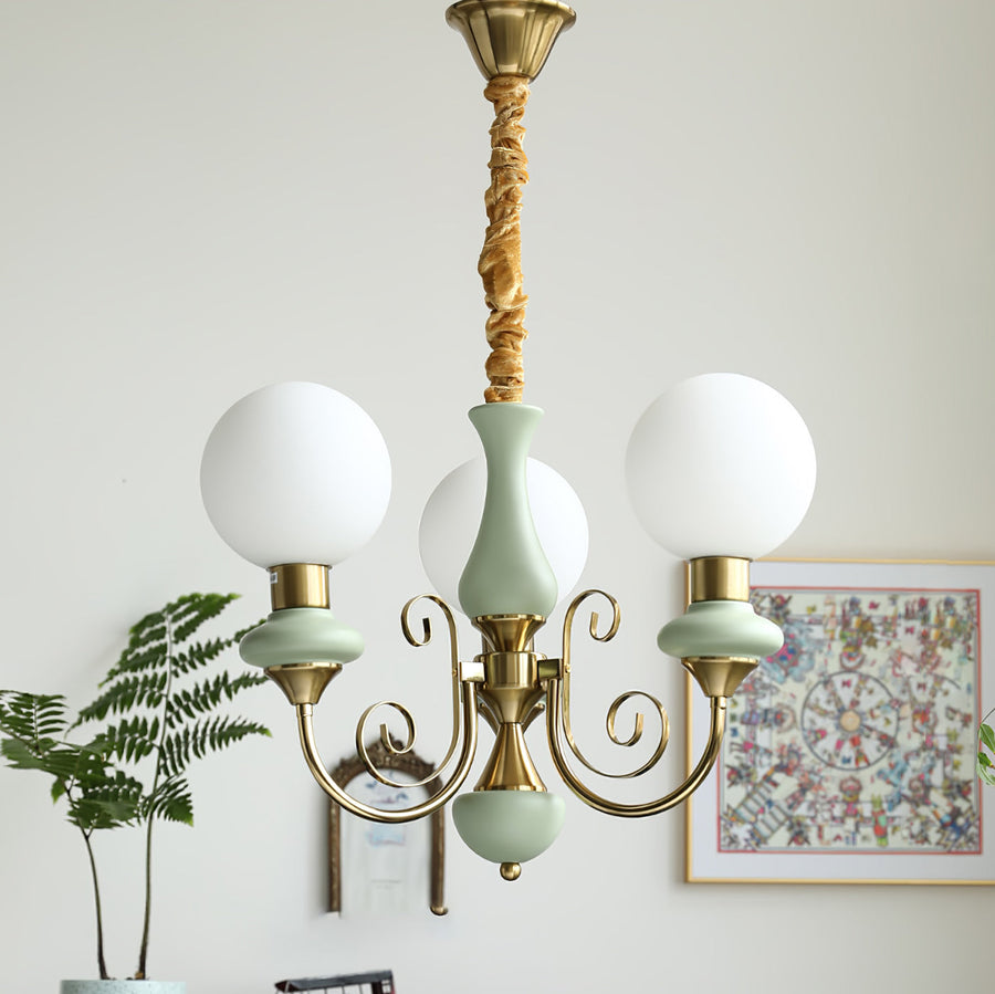Onyx Crystal Chandelier-Lighting > Chandeliers & Pendant Lights-casanuva-45cmx38cm-Gold & Bean Green-casanuva