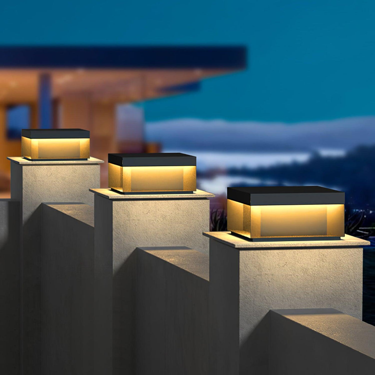Outdoor Post Light Black Finish-Lighting > Outdoor Lighting-casanuva-casanuva
