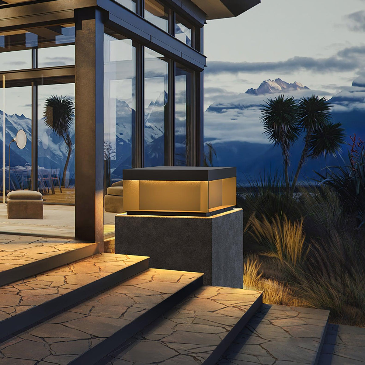 Outdoor Post Light Black Finish-Lighting > Outdoor Lighting-casanuva-casanuva