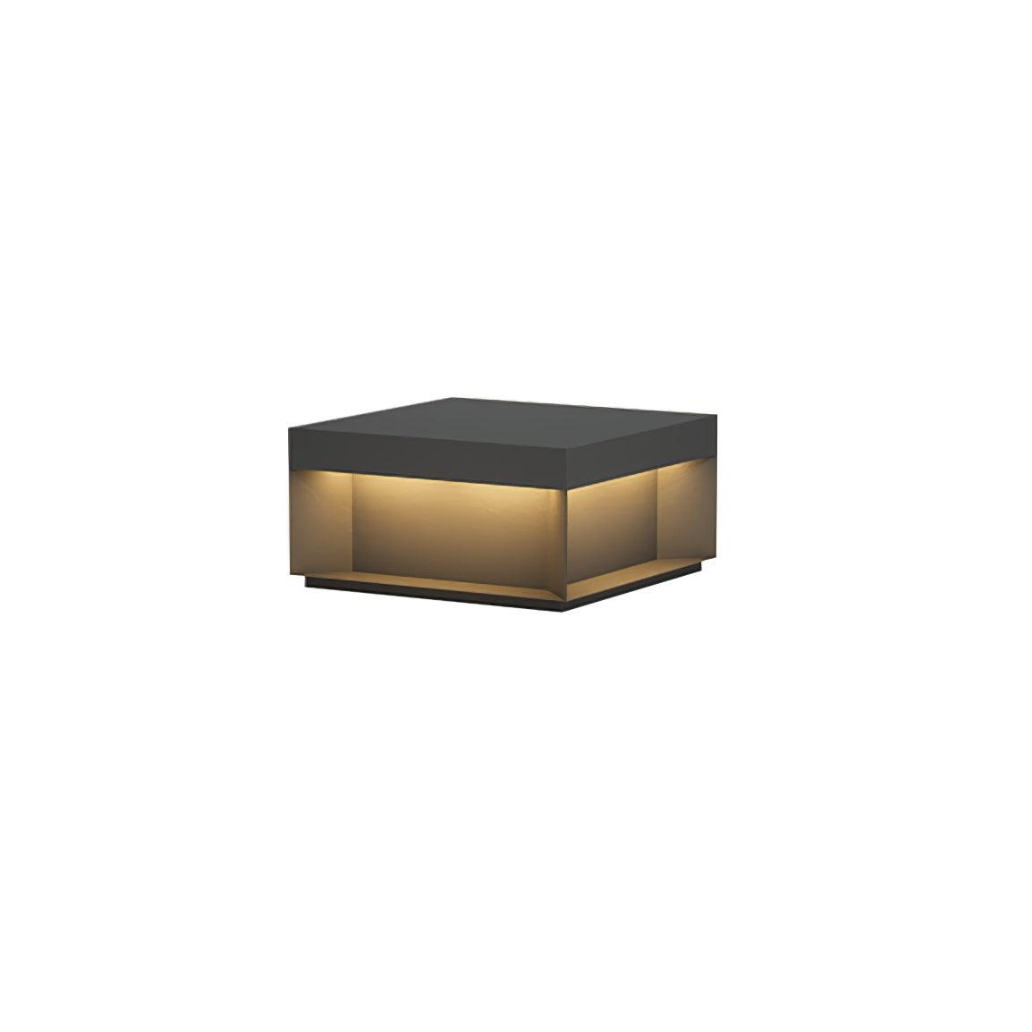 Outdoor Post Light Black Finish-Lighting > Outdoor Lighting-casanuva-30cmx30cmx15cm-Model A: Wired Version &-Warm Light-casanuva
