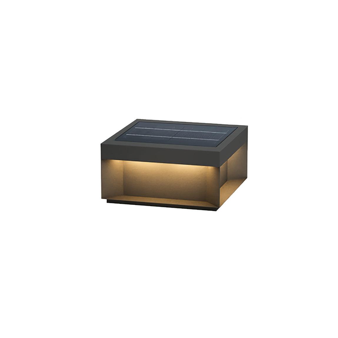 Outdoor Post Light Black Finish-Lighting > Outdoor Lighting-casanuva-30cmx30cmx15cm-Model B: Solar-Powered...-Warm Light-casanuva