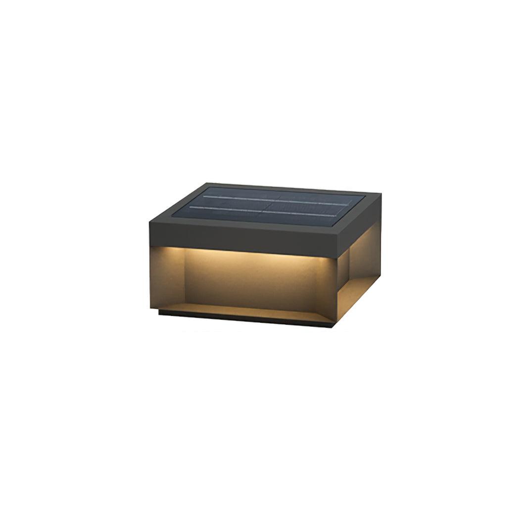 Outdoor Post Light Black Finish-Lighting > Outdoor Lighting-casanuva-50cmx50cmx35cm-Model B: Solar-Powered-Warm Light-casanuva