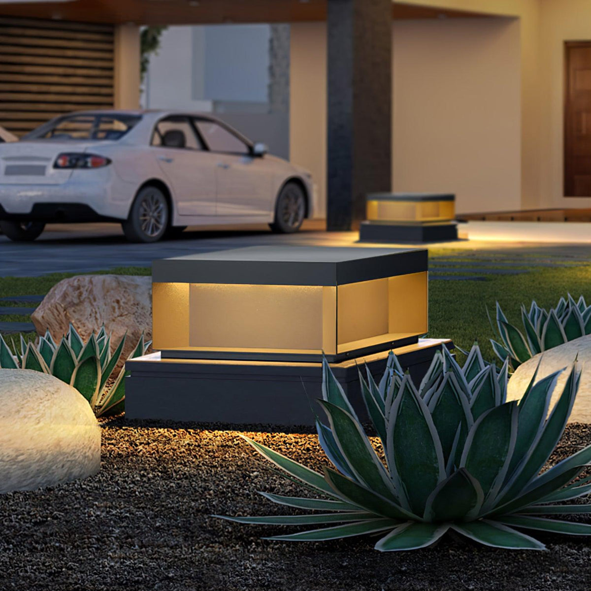Outdoor Post Light Black Finish-Lighting > Outdoor Lighting-casanuva-casanuva