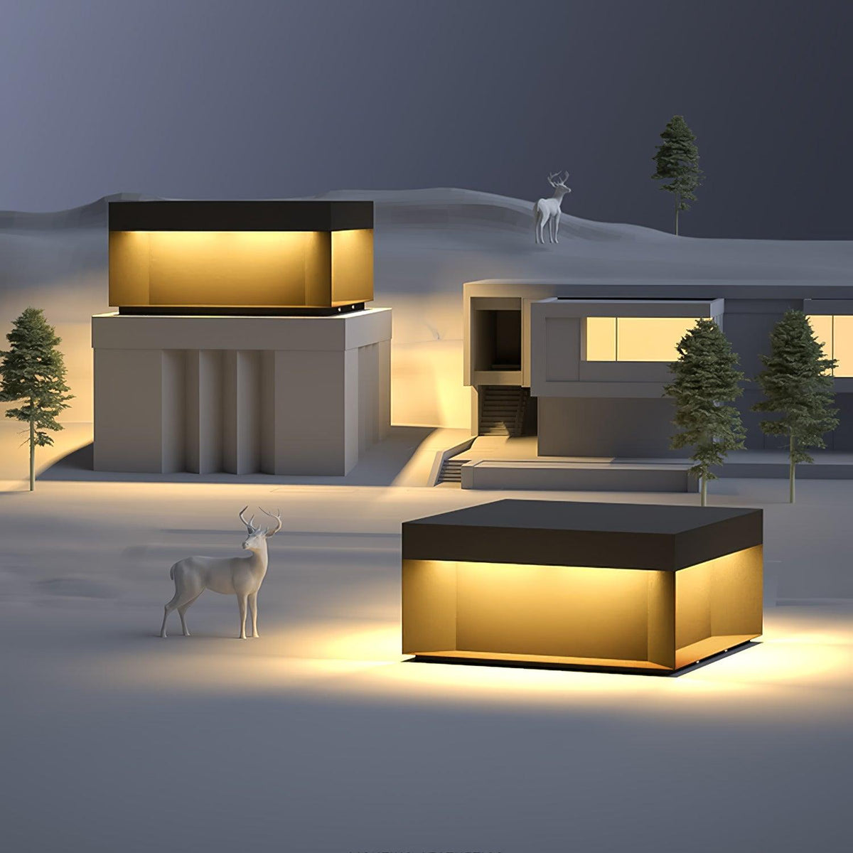 Outdoor Post Light Black Finish-Lighting > Outdoor Lighting-casanuva-casanuva