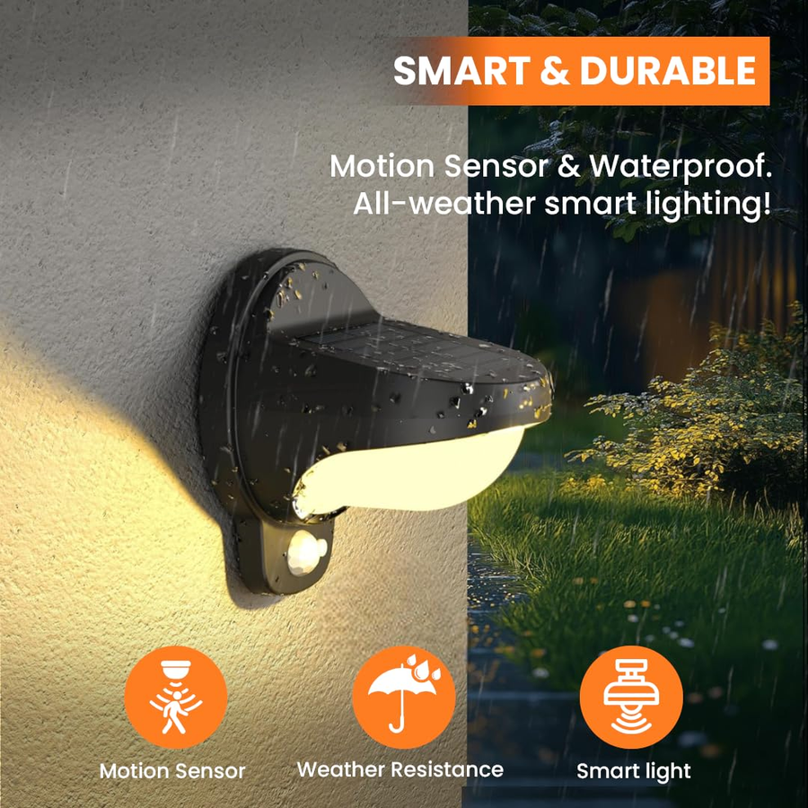 Outdoor Solar Wall Light IP65 Waterproof with Motion Sensor-Lighting > Outdoor Lighting-casanuva-casanuva