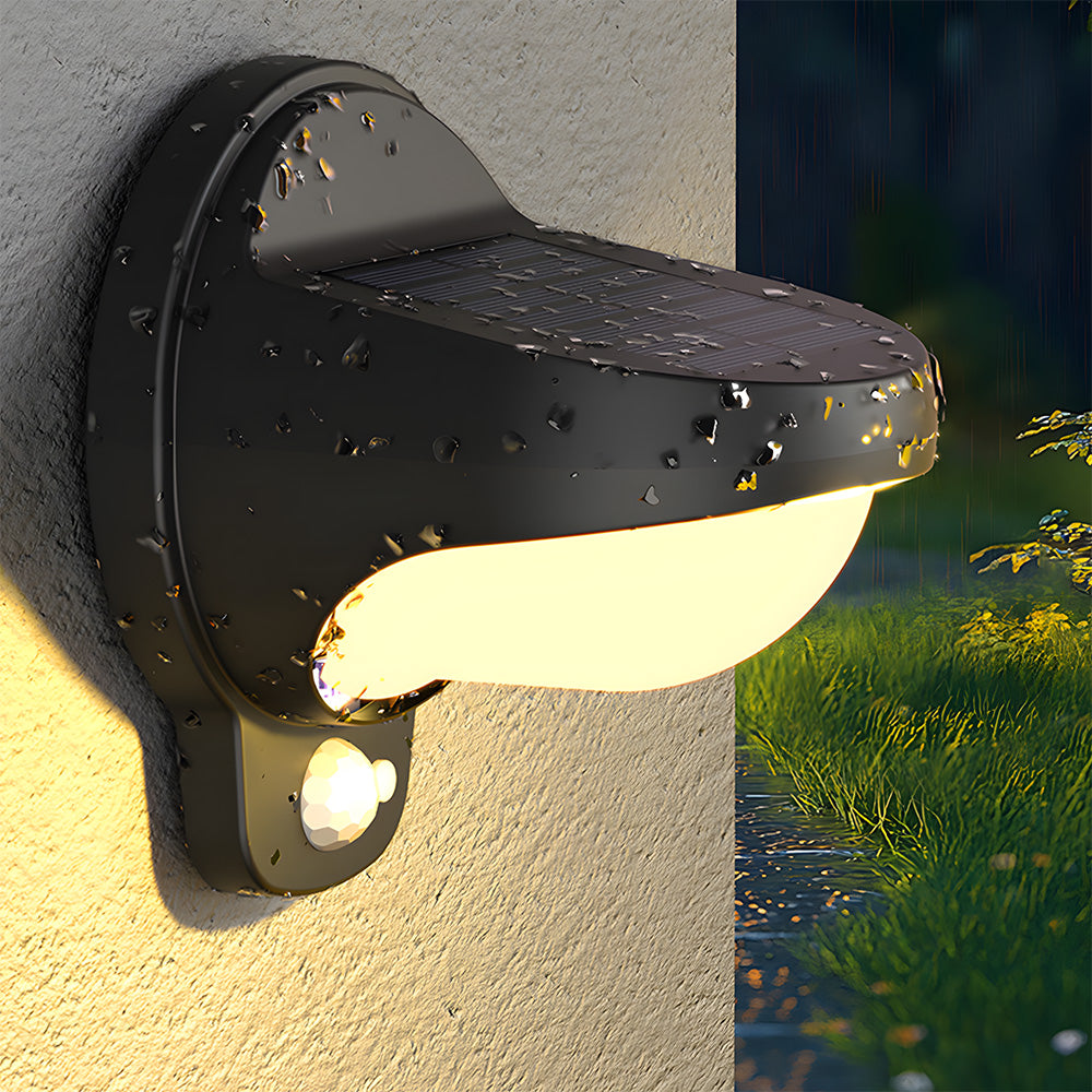 Outdoor Solar Wall Light IP65 Waterproof with Motion Sensor-Lighting > Outdoor Lighting-casanuva-Black-D15*H18CM-Warm White-casanuva