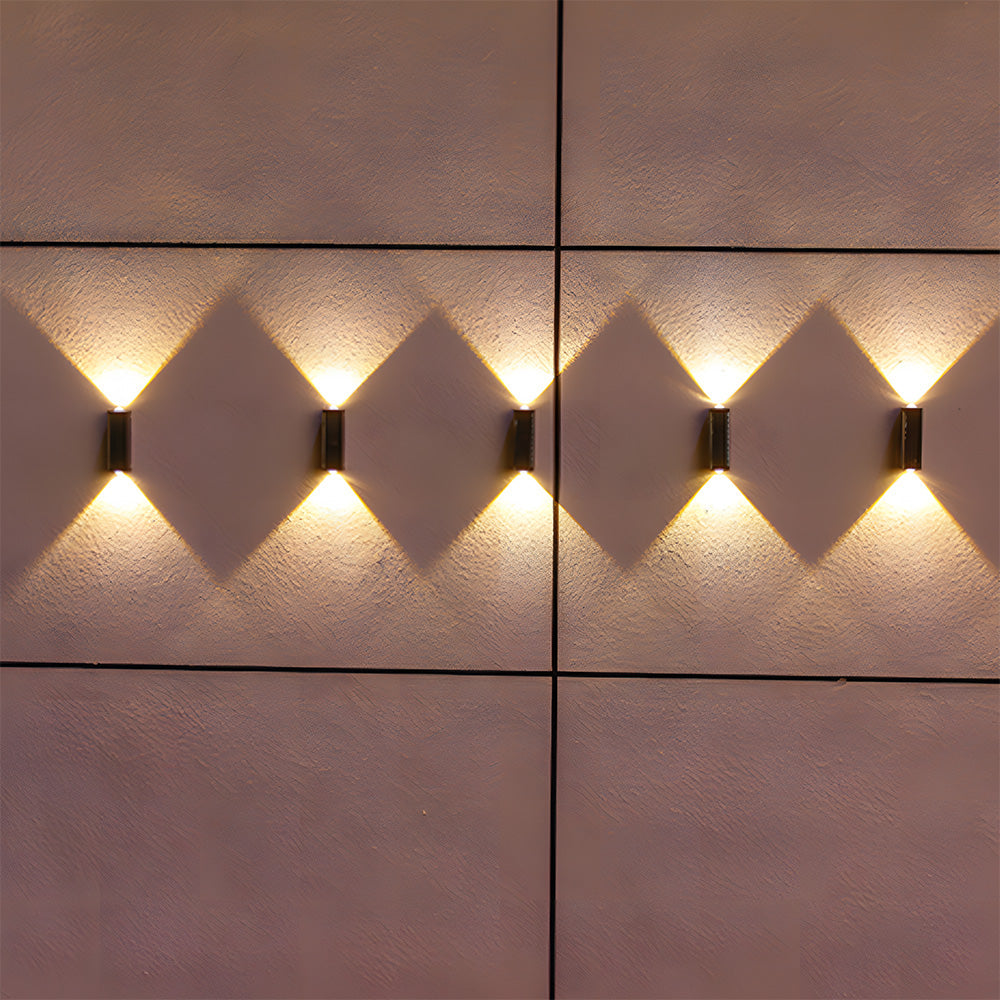 Outdoor Solar Wall Light Modern Up and Down Design for Garden Courtyard-Lighting > Outdoor Lighting-casanuva-Black-L11CM*W3.5CM-Warm White-casanuva