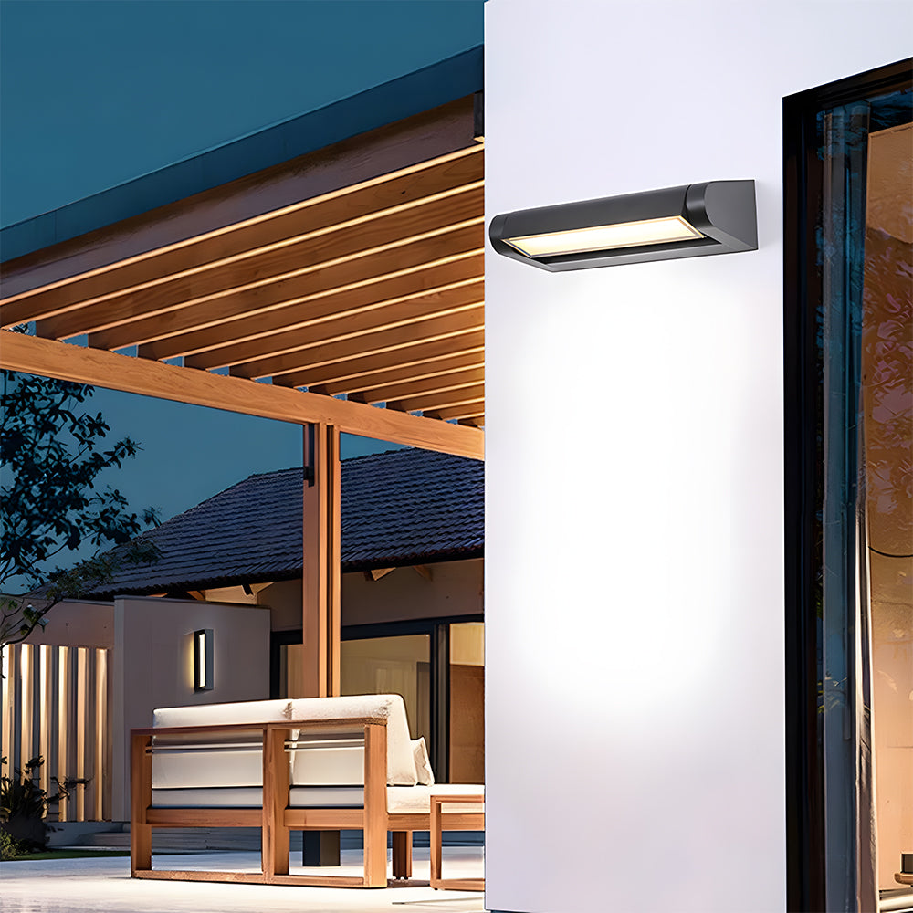 Outdoor Wall Light IP65 Black or White Finish-Lighting > Outdoor Lighting-casanuva-Black-L24cm*W10cm(12W)-Round-casanuva