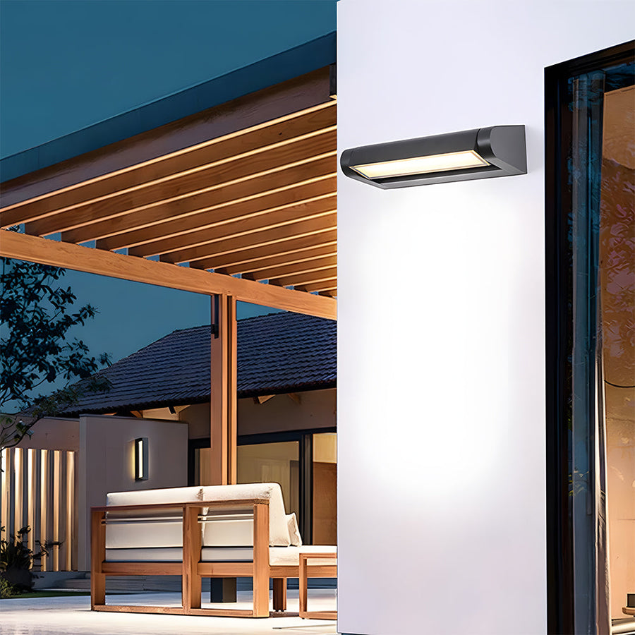Outdoor Wall Light IP65 Black or White Finish-Lighting > Outdoor Lighting-casanuva-Black-L24cm*W10cm(12W)-Round-casanuva
