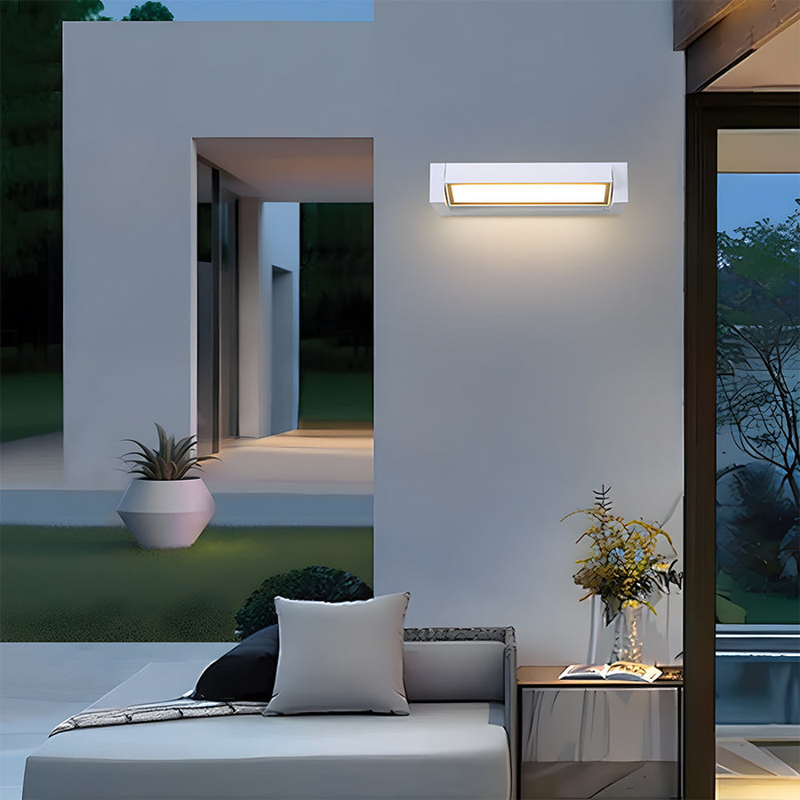 Outdoor Wall Light IP65 Black or White Finish-Lighting > Outdoor Lighting-casanuva-White-L34cm*W10cm(18W)-Square-casanuva