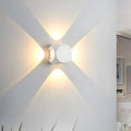 Outdoor Waterproof LED Wall Light in Warm White for Entryway Garage Patio-Lighting > Outdoor Lighting-casanuva-White-Square: D6cm-Four Beams-casanuva