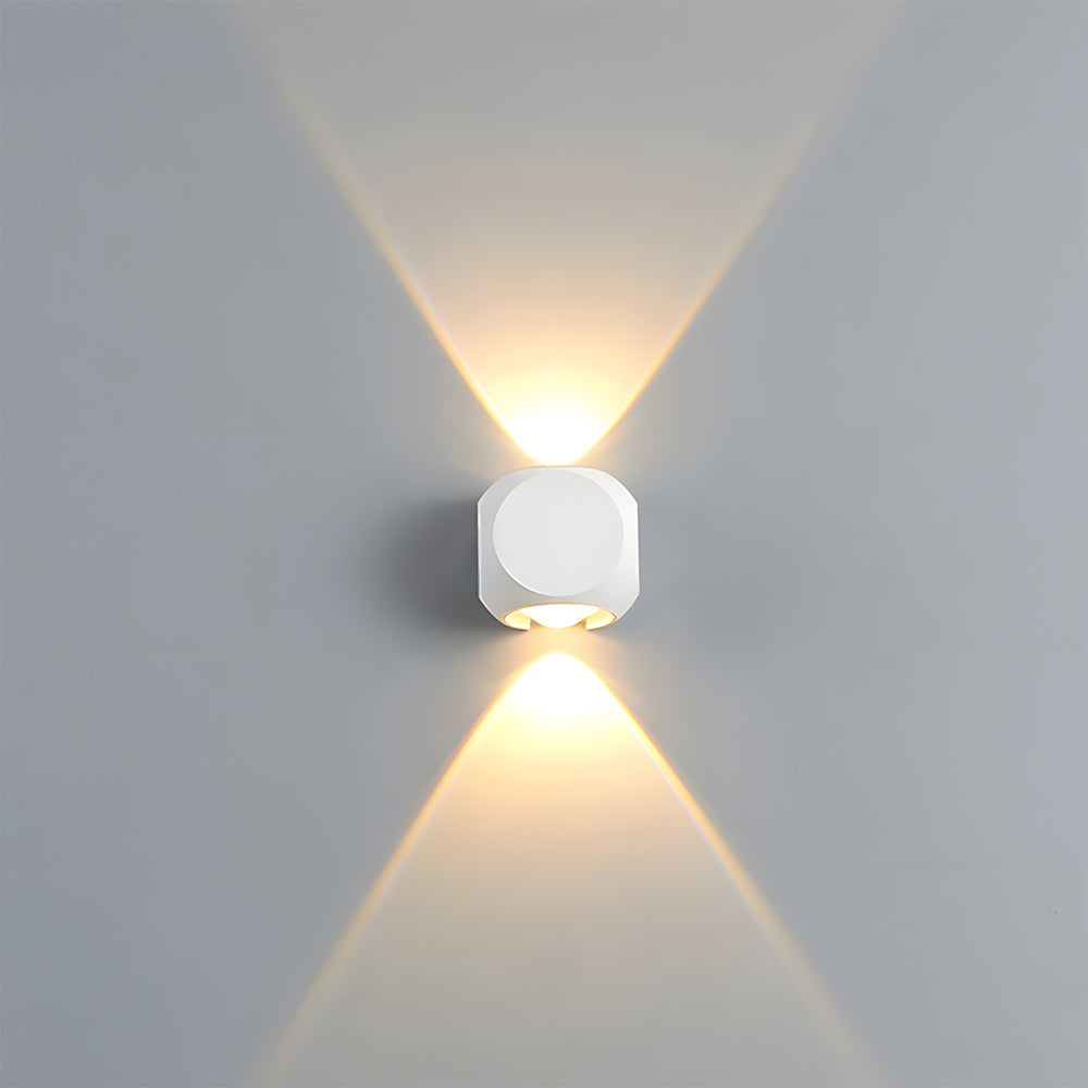 Outdoor Waterproof LED Wall Light in Warm White for Entryway Garage Patio-Lighting > Outdoor Lighting-casanuva-White-Square: D6cm-Two Beams-casanuva