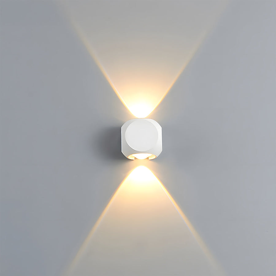Outdoor Waterproof LED Wall Light in Warm White for Entryway Garage Patio-Lighting > Outdoor Lighting-casanuva-White-Square: D6cm-Two Beams-casanuva