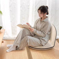 Oval Foldable Lambswool Corduroy Accent Chair Armless Carbon Steel Backrest-Furniture > Chairs-casanuva-casanuva