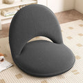 Oval Foldable Lambswool Corduroy Accent Chair Armless Carbon Steel Backrest-Furniture > Chairs-casanuva-Dark Gray & A-casanuva