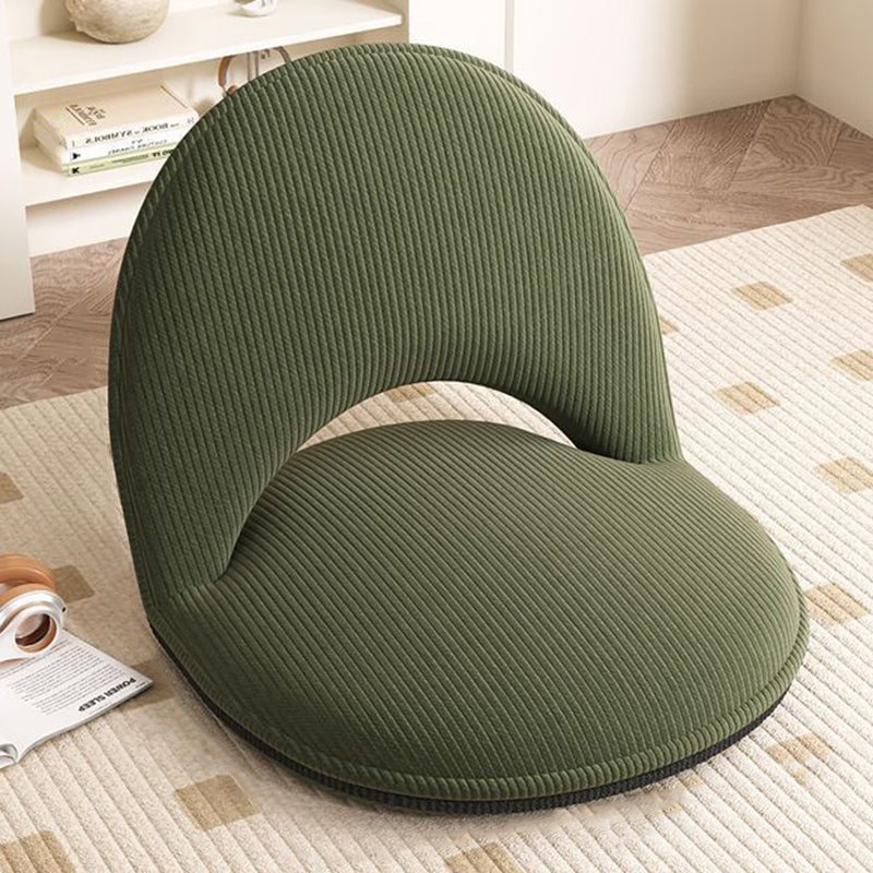 Oval Foldable Lambswool Corduroy Accent Chair Armless Carbon Steel Backrest-Furniture > Chairs-casanuva-Green & A-casanuva