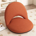Oval Foldable Lambswool Corduroy Accent Chair Armless Carbon Steel Backrest-Furniture > Chairs-casanuva-Orange & A-casanuva