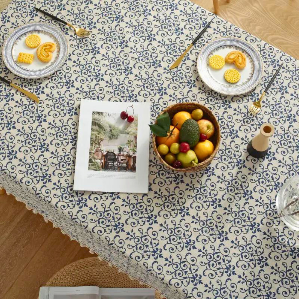 Patterned Tablecloth Cottage Chic Design-Covers & Textiles > Table Cloths-casanuva-casanuva