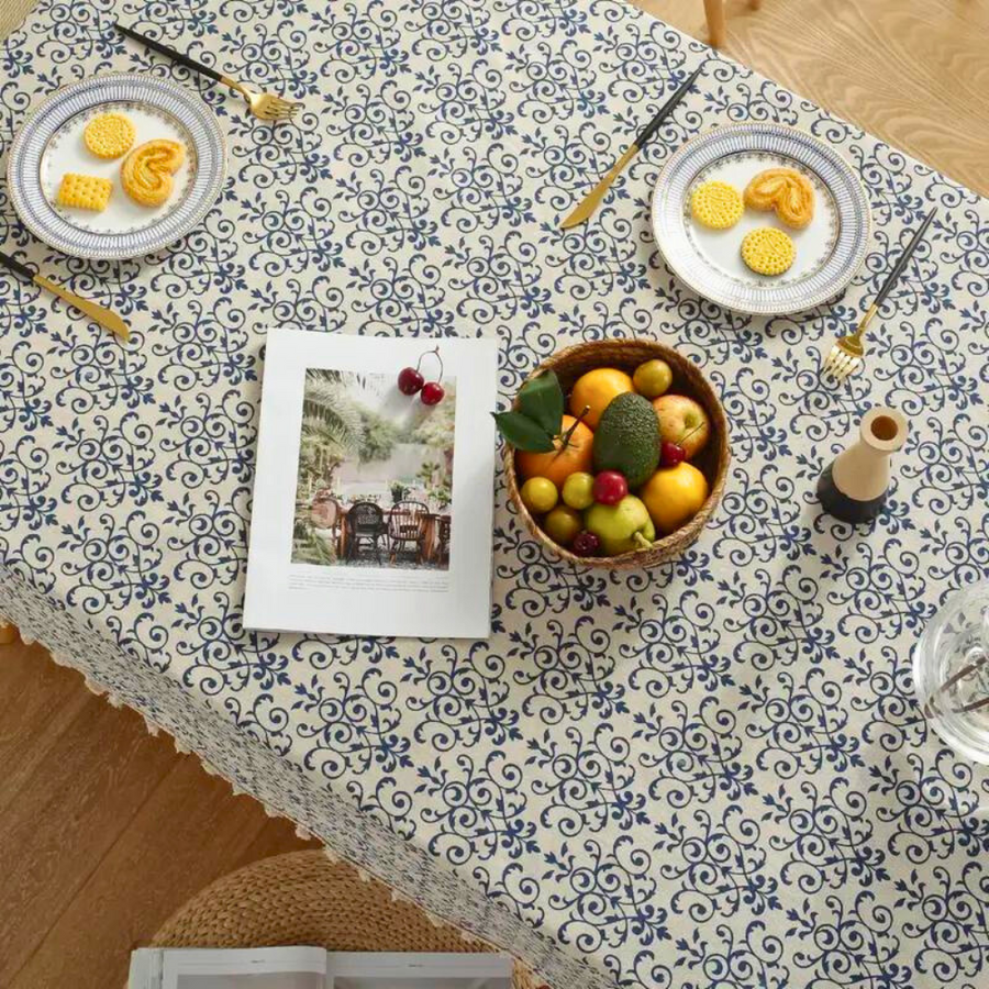 Patterned Tablecloth Cottage Chic Design-Covers & Textiles > Table Cloths-casanuva-casanuva