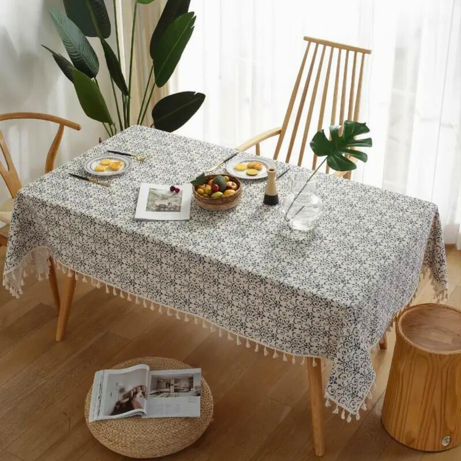 Patterned Tablecloth Cottage Chic Design-Covers & Textiles > Table Cloths-casanuva-39"x55"-casanuva