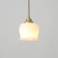 Pendant Lamp Valley Flower Design-Lighting > Pendant Lights-casanuva-14cmx15cm-Brass & Beige-casanuva